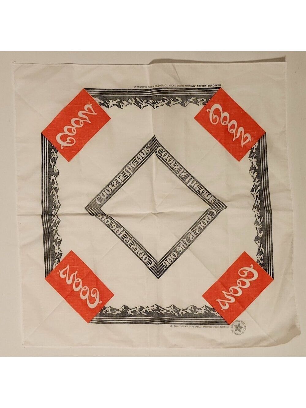 Fun COORS Beer Bandana Scarf Necktie Handkerchief "Coors is the one."